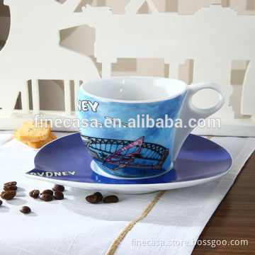 Napoli Gift Collection 100CC Hyper White Porcelain Capuccino Cup and Saucer of Sydney